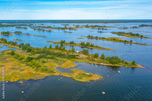 Panorama view of Kvarken archipelago in Finland photo