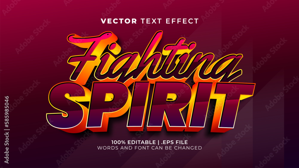 fighting spirit super editable 3d text effect style template
