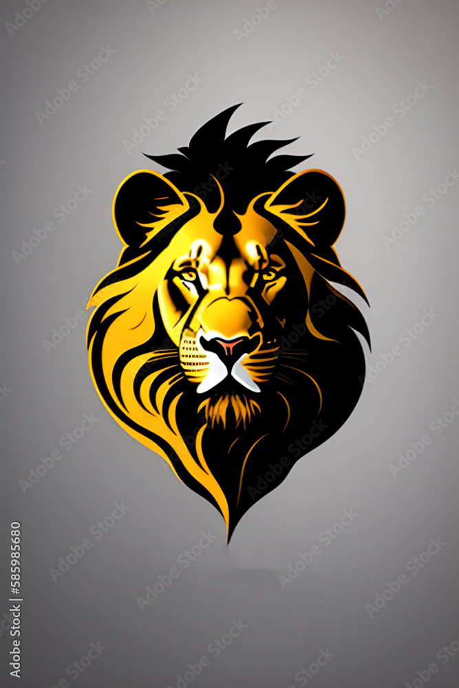 Obraz premium lion head vector illustration