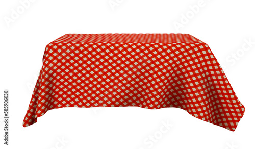 3D table cloth render for compositions, isolated on white background. photo
