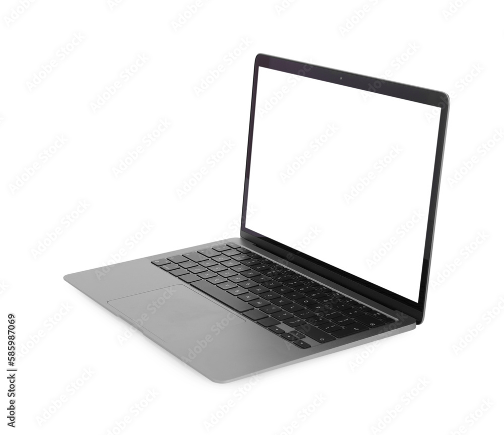 Laptop with blank screen isolated on white Laptop with blank screen isolated on white