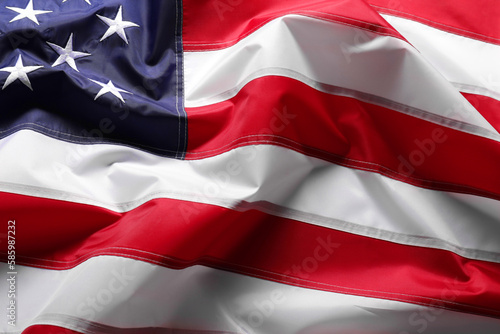 Beautiful national flag of USA as background, closeup