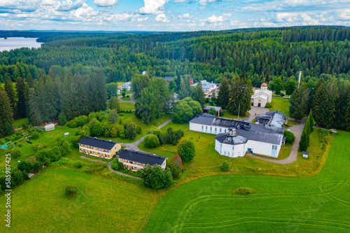 View of Valamo monastery in Finland photo