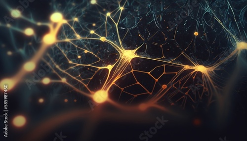 Technology neural network background image,Generative AI