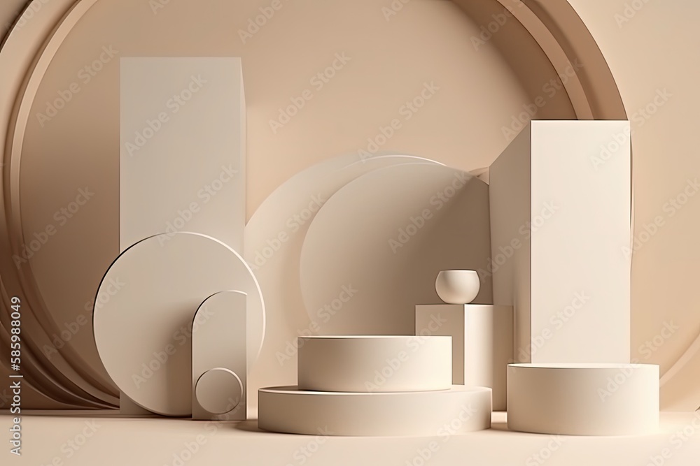 minimalist still life with white objects on a table created with Generative AI technology minimalist still life with white objects on a table created with Generative AI technology
