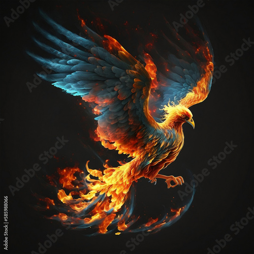 Flaming Phoenix in Fire