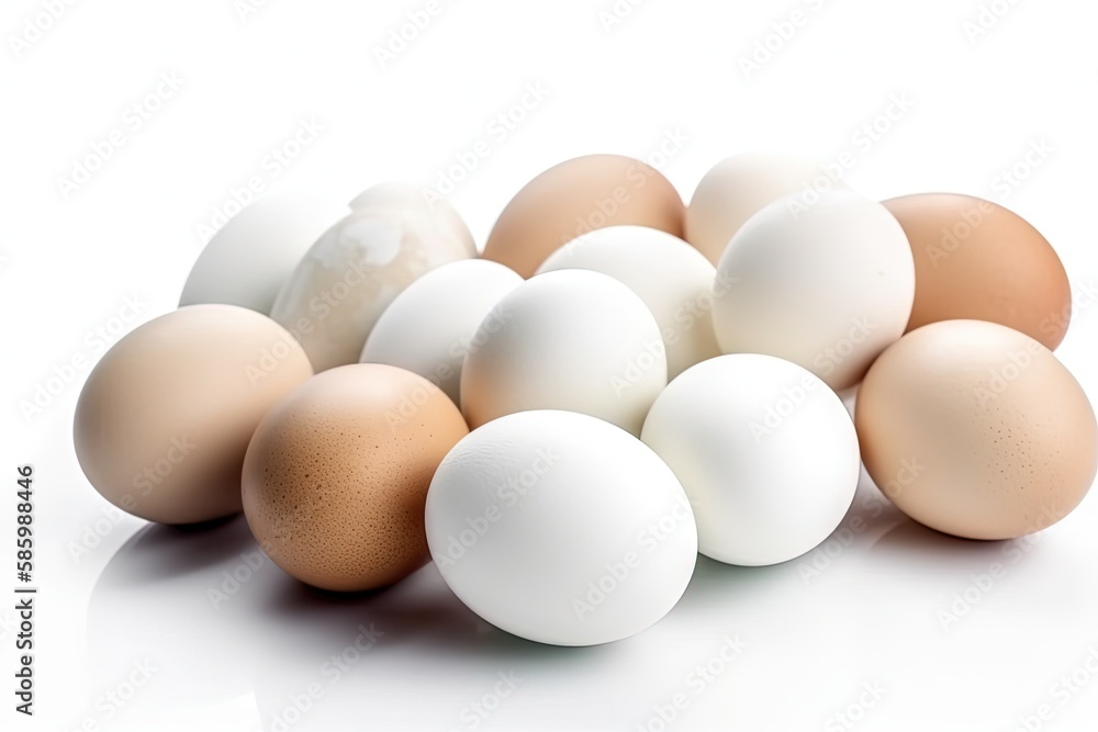 stacked pile of fresh eggs created with Generative AI technology stacked pile of fresh eggs created with Generative AI technology