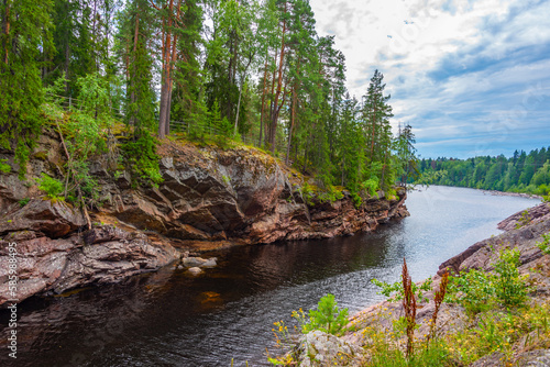 Imatra rapids during a low water flow in Finland photo