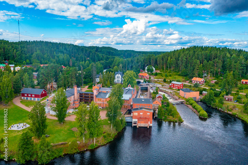 Panorama view of Historical Verla paper mill in Finland photo