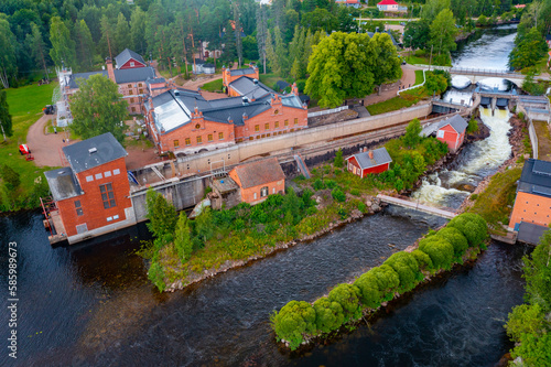 Panorama view of Historical Verla paper mill in Finland photo