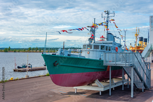 Historical boats at the port of Kotka, Finland photo