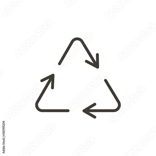 Recycle biodegradable vector thin line icon outline illustration. Eco sustainable design graphic element