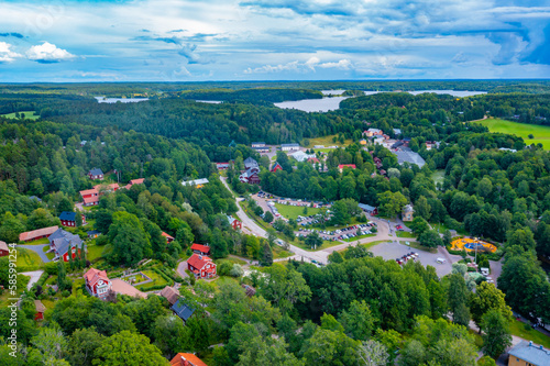 Panorama view of Finnish town Fiskars photo