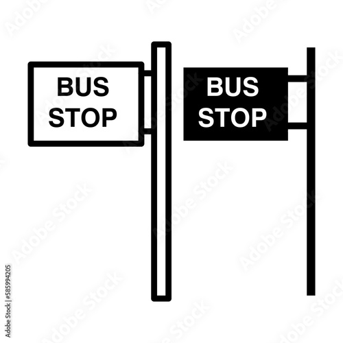 Bus stop vector icon. flat vector illustration for web site or mobile app.eps