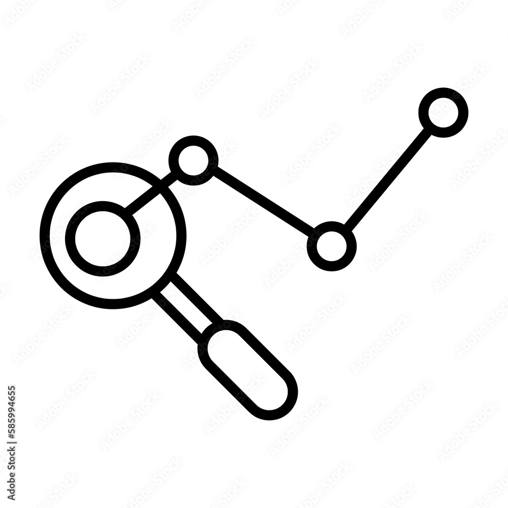 Keyword analysis vector icon, chart search symbol. flat vector illustration for web site or mobile app.eps