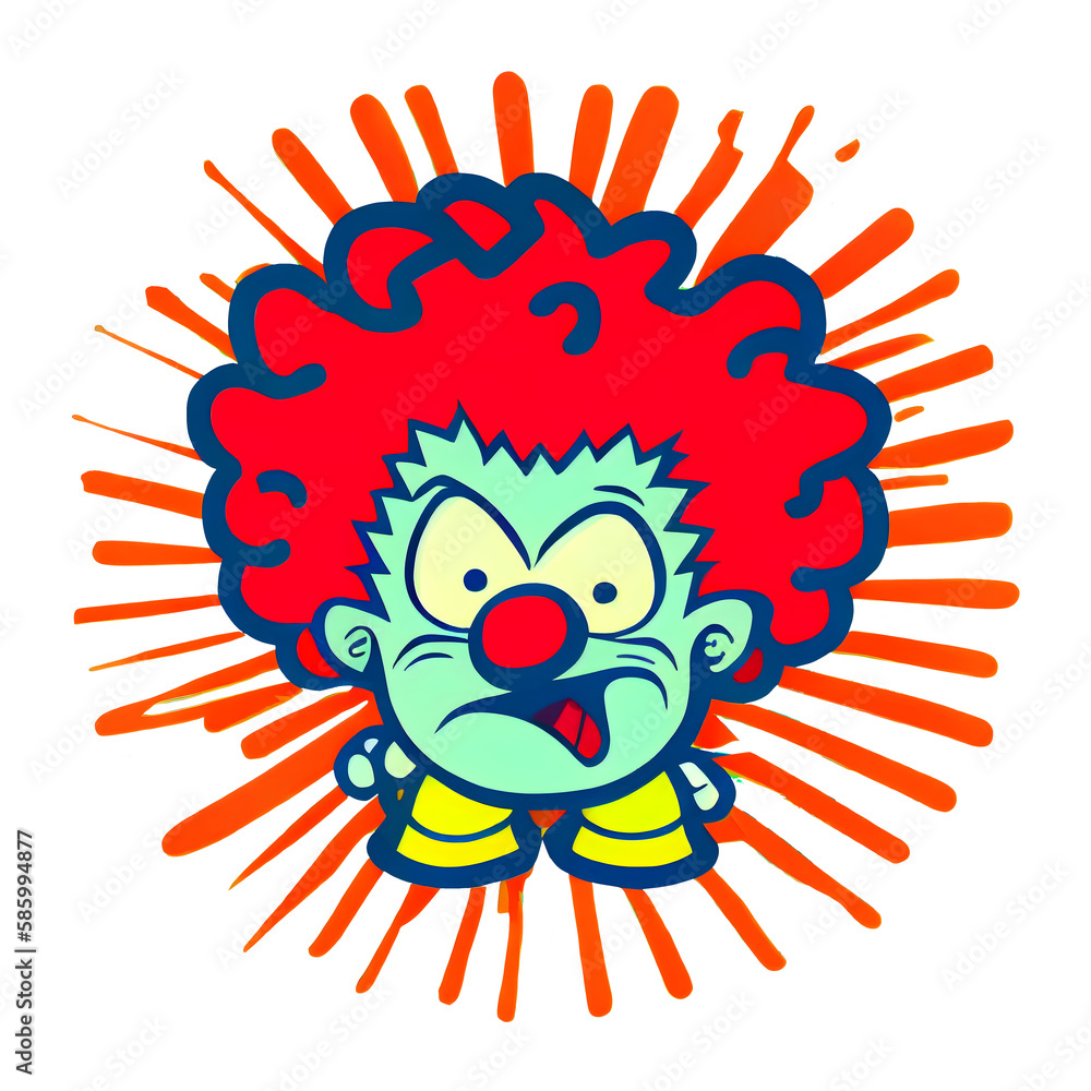 Colorful Clown Illustration. Generative ai