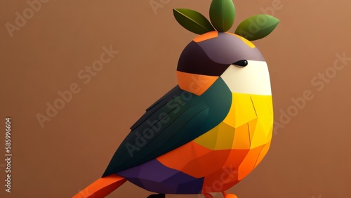 Um pássaro colorido no estilo de Tarsila do Amaral photo