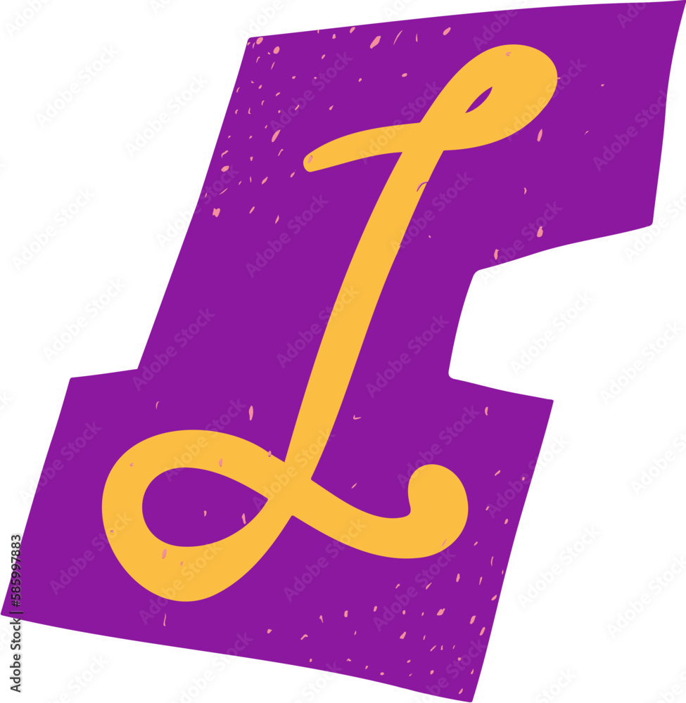 Letter l magazine cut-out element Stock Vector | Adobe Stock