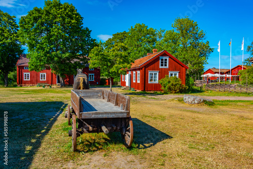 Open-air Museum Jan Karlsgården at Kastelholm at Aland islands in Finland photo