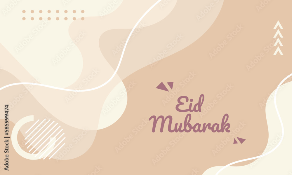 Eid Mubarak Banner Memphis Fluid and Geometric Background For Your Sale Banner Marketing, Poster, Cover, Greeting Card and More. Vector Eps 10