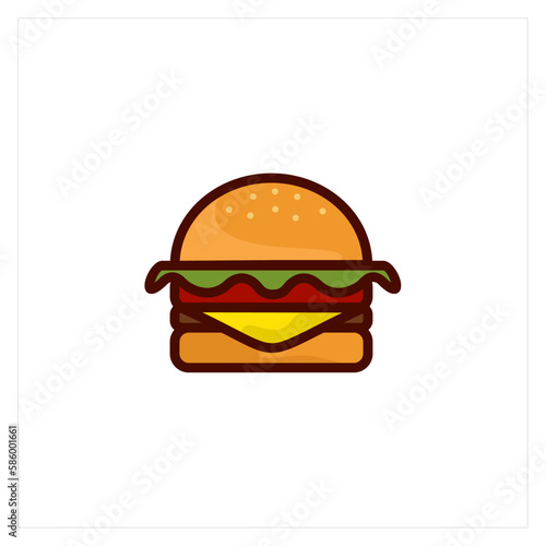 Humberger food illustration design vector