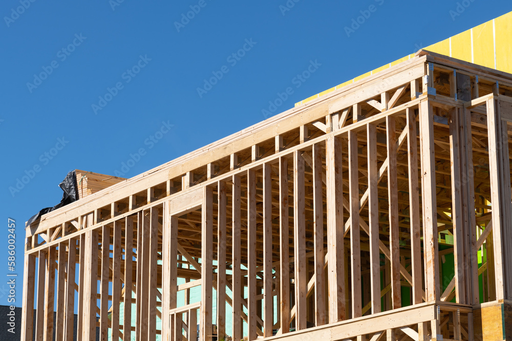 wooden frame against the blue sky wooden frame against the blue sky