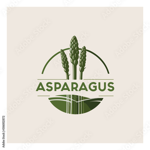 logo for asparagus farm, vector minimalistic and modern