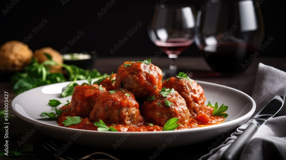 A mouth-watering plate of Italian meatballs