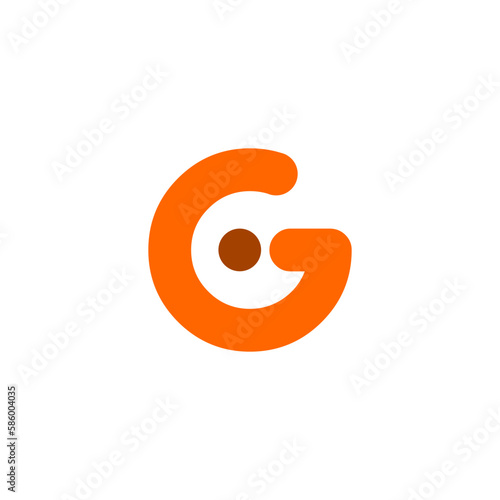 Vector of an editable logo with the letter "G" isolated on an empty white background