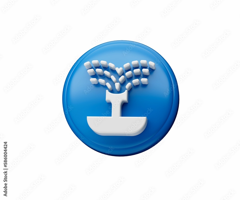Obraz premium Glossy 3D illustration of a garden shower symbol or icon isolated on a white background