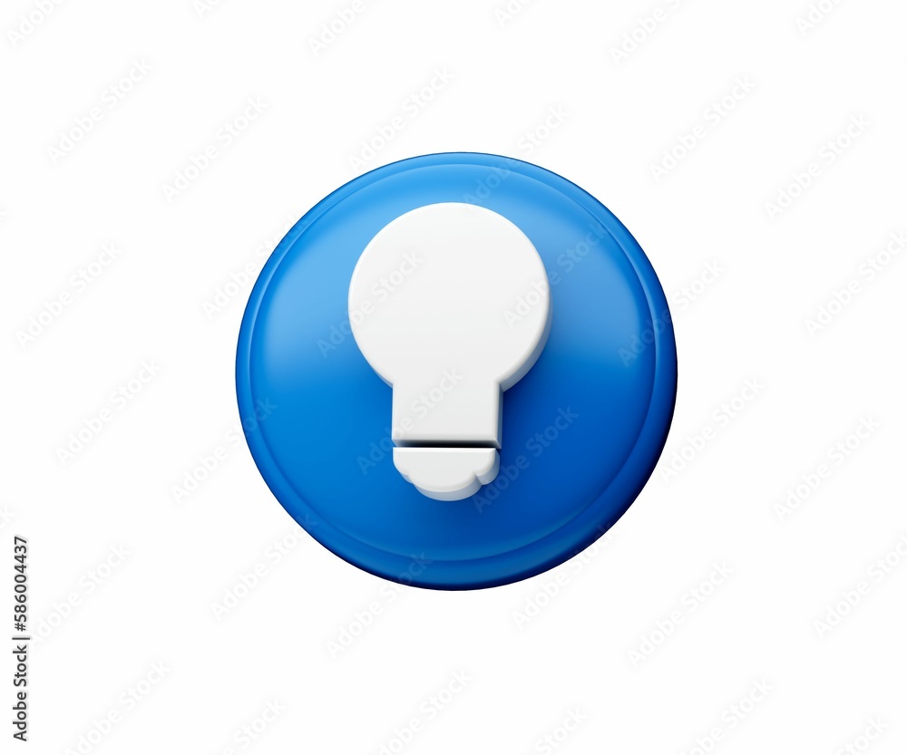 3d render of an idea or blue bulb icon isolated on white background 3d render of an idea or blue bulb icon isolated on white background
