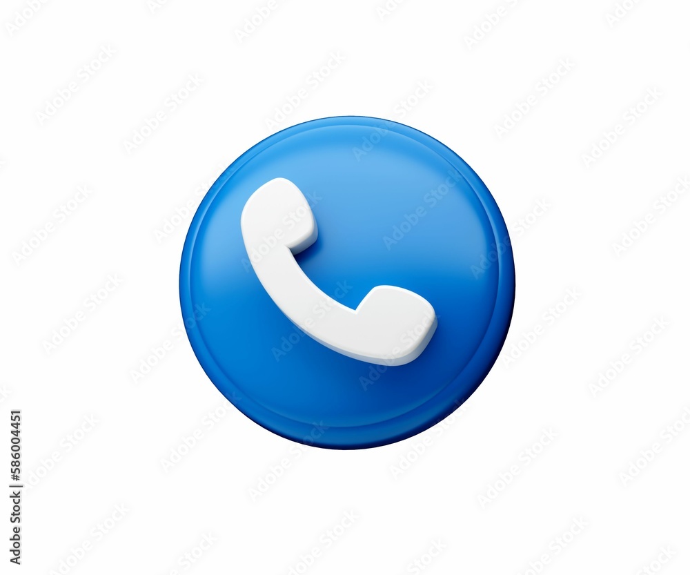 3d render of blue call support center icon isolated on white background 3d render of blue call support center icon isolated on white background