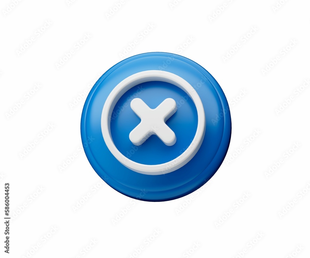 3d render of cancel or close icon button isolated on white background 3d render of cancel or close icon button isolated on white background
