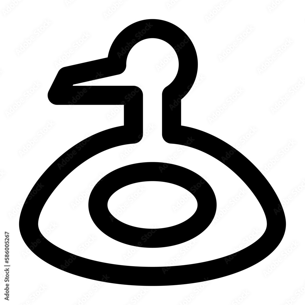 duck springtime season outline icon style duck springtime season outline icon style
