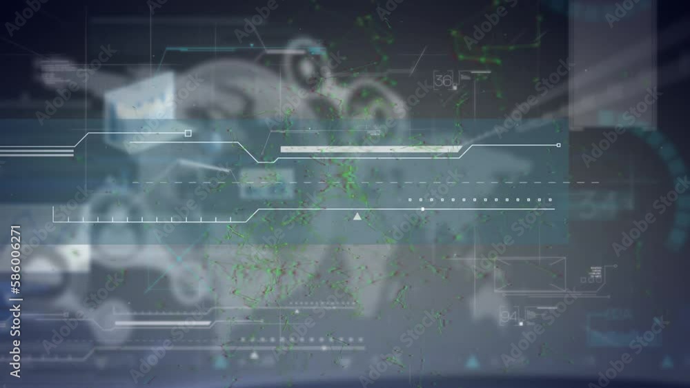 Animation of data processing over globe on black background Animation of data processing over globe on black background