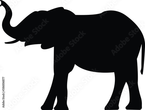 elephant shillouette isolated on white background