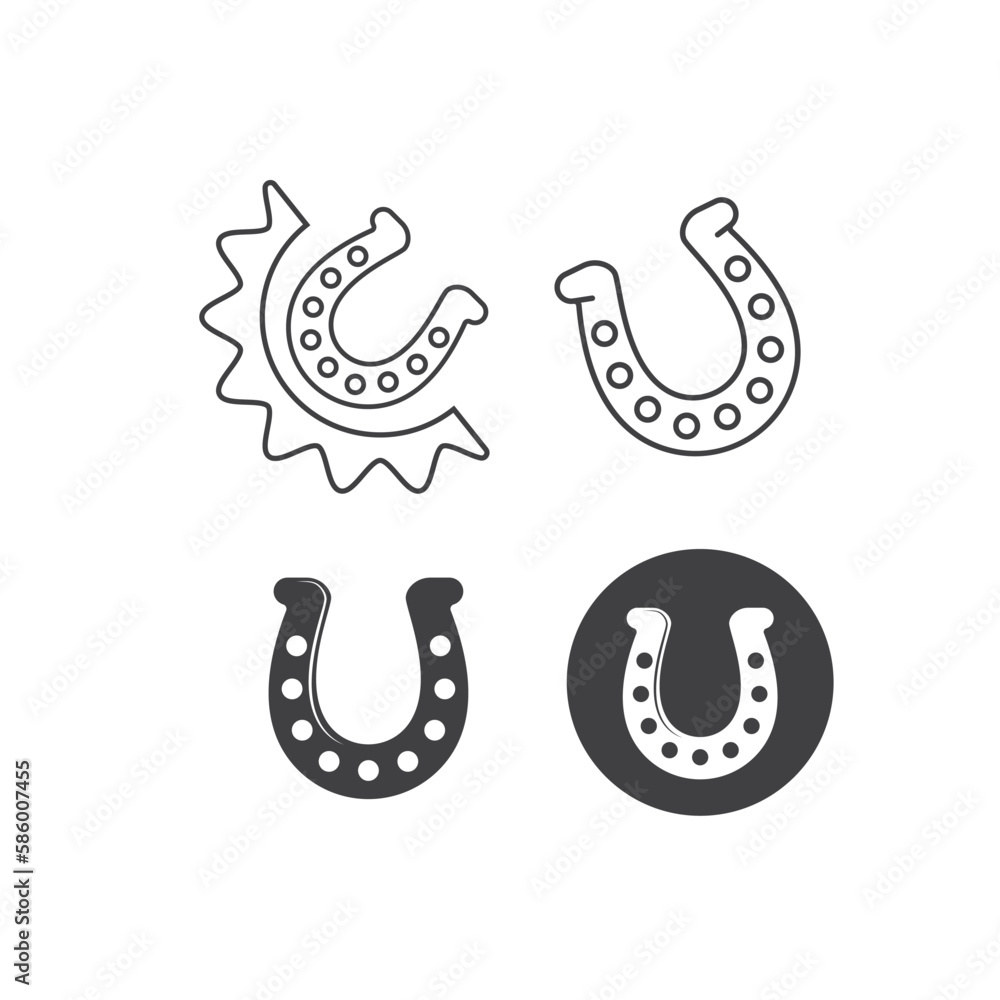 Obraz premium horse shoes icon vector element design template