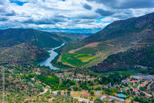 Panorama view of river Douro from Picon del Moro viewpoint in Spain