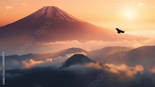 富士山 イメージイラスト generative AI