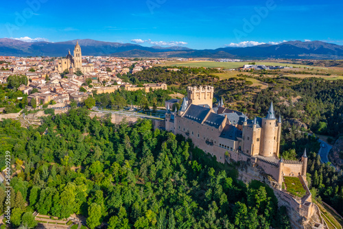 Panorama view of Spanish town Segovia photo