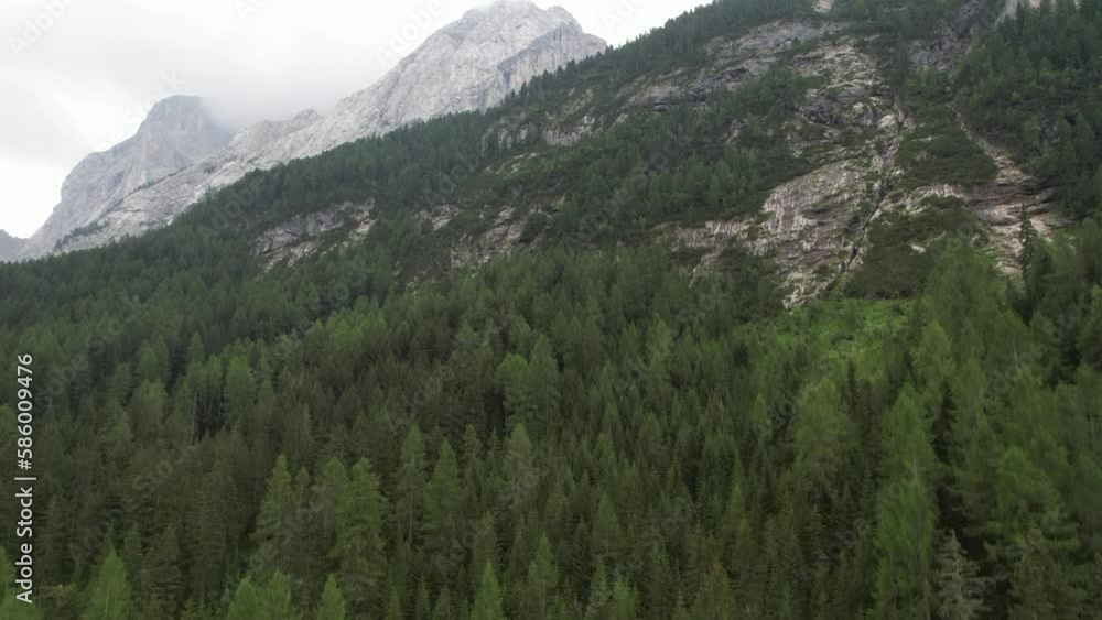 Aerial video of a forest in the Dolomites on a sunny summer day Aerial video of a forest in the Dolomites on a sunny summer day