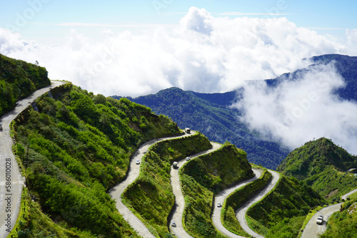 This Zig Zag of road East Sikkim was used to Trade silk with india and China photo