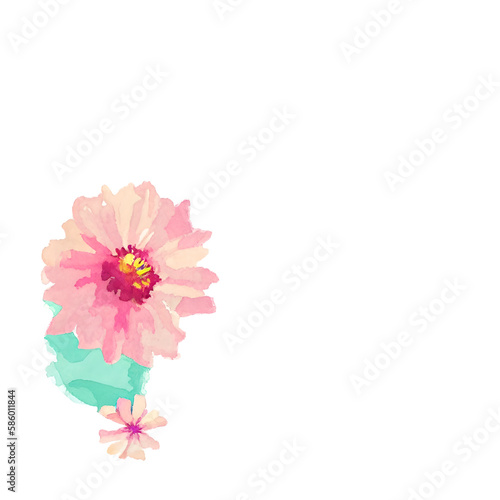 cute watercolor flower generative ai