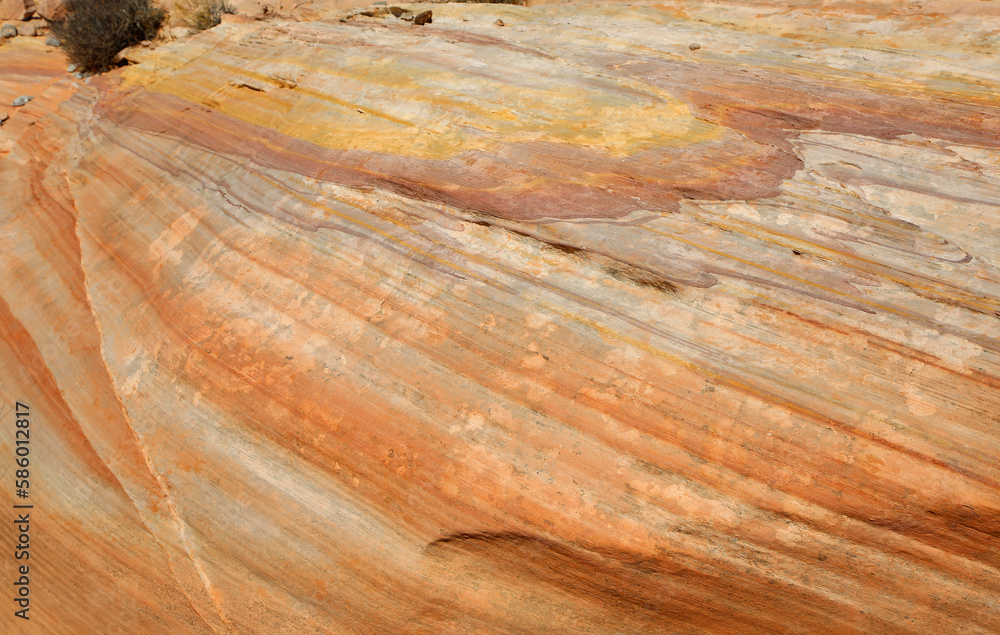Naklejka premium Orange stripes in rock - Valley of Fire State Park, Nevada
