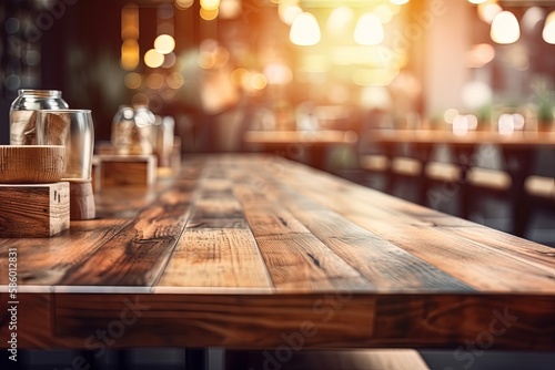 rustic wooden table adorned with an assortment of colorful jars created with Generative AI technology © AkuAku