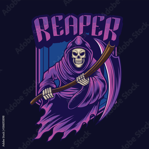 Vector illustration of grim reaper with premium quality stock vector