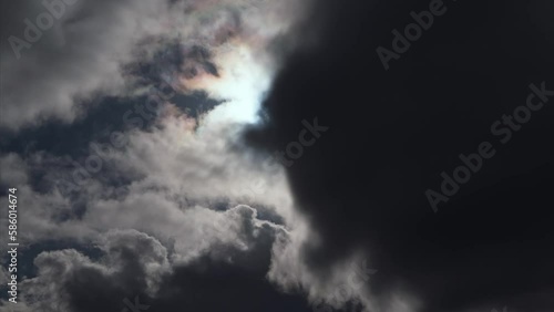 Timelapse of Clouds, Rain and Sun happening together. climate natural phenomena. photo