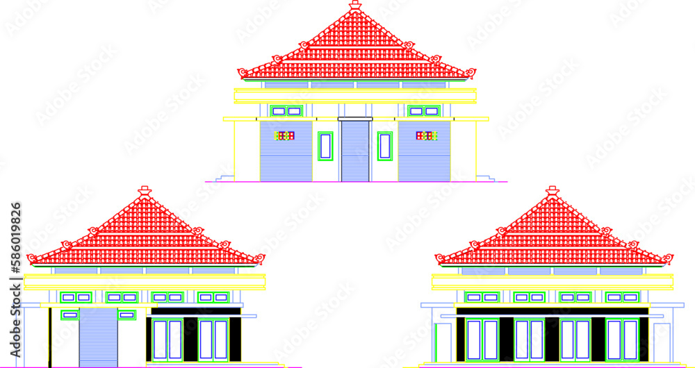 Vector illustration sketch of a classic modern minimalistic ancient place of worship