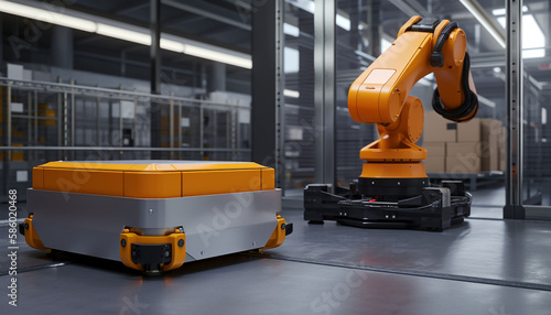 Generative AI, Generative, AI, robot, worker, mechanical,  robot, industrial, worker, mechanical