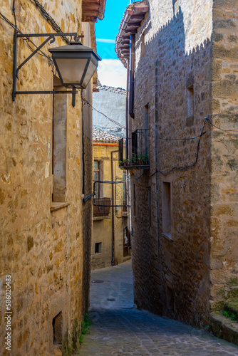 Medieval street in Spanish village Sos del Rey Catolico photo